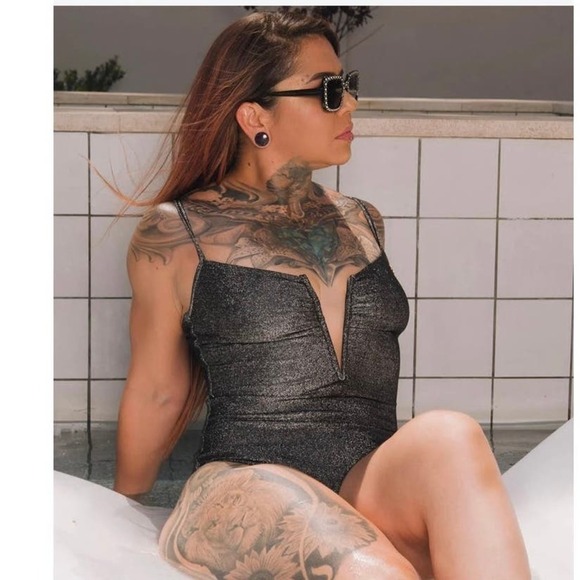 NWOT DIXXON WOMEN'S SUPREME ONE PIECE SWIMSUIT - SILVER SPARKLE, size XS - Picture 1 of 13